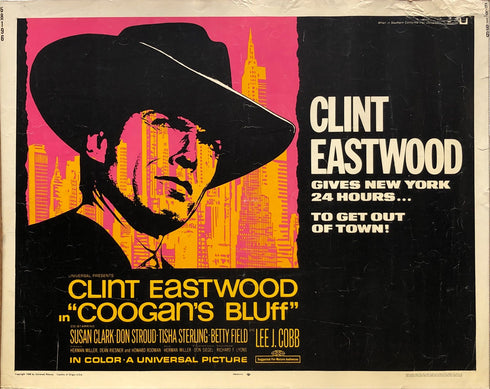 Coogan's Bluff, 1968 display sheet<br>(linen-backed + framed)